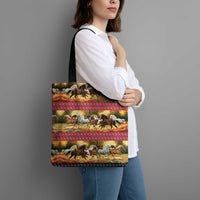 Horse Native American Pattern Christmas Christmas Tote Bag Xmas Holiday Patterns - Wonder Print Shop