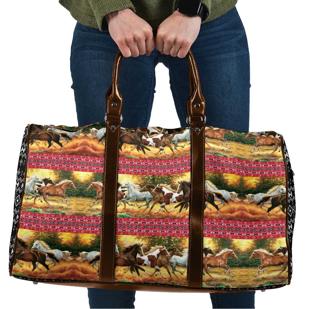 Horse Native American Pattern Christmas Christmas Travel Bag Xmas Holiday Patterns - Wonder Print Shop