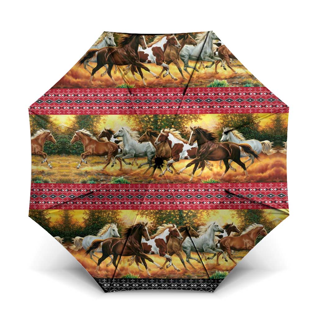 Horse Native American Pattern Christmas Christmas Umbrella Xmas Holiday Patterns - Wonder Print Shop