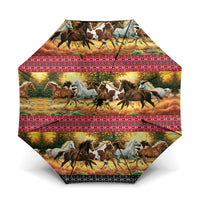 Horse Native American Pattern Christmas Christmas Umbrella Xmas Holiday Patterns - Wonder Print Shop