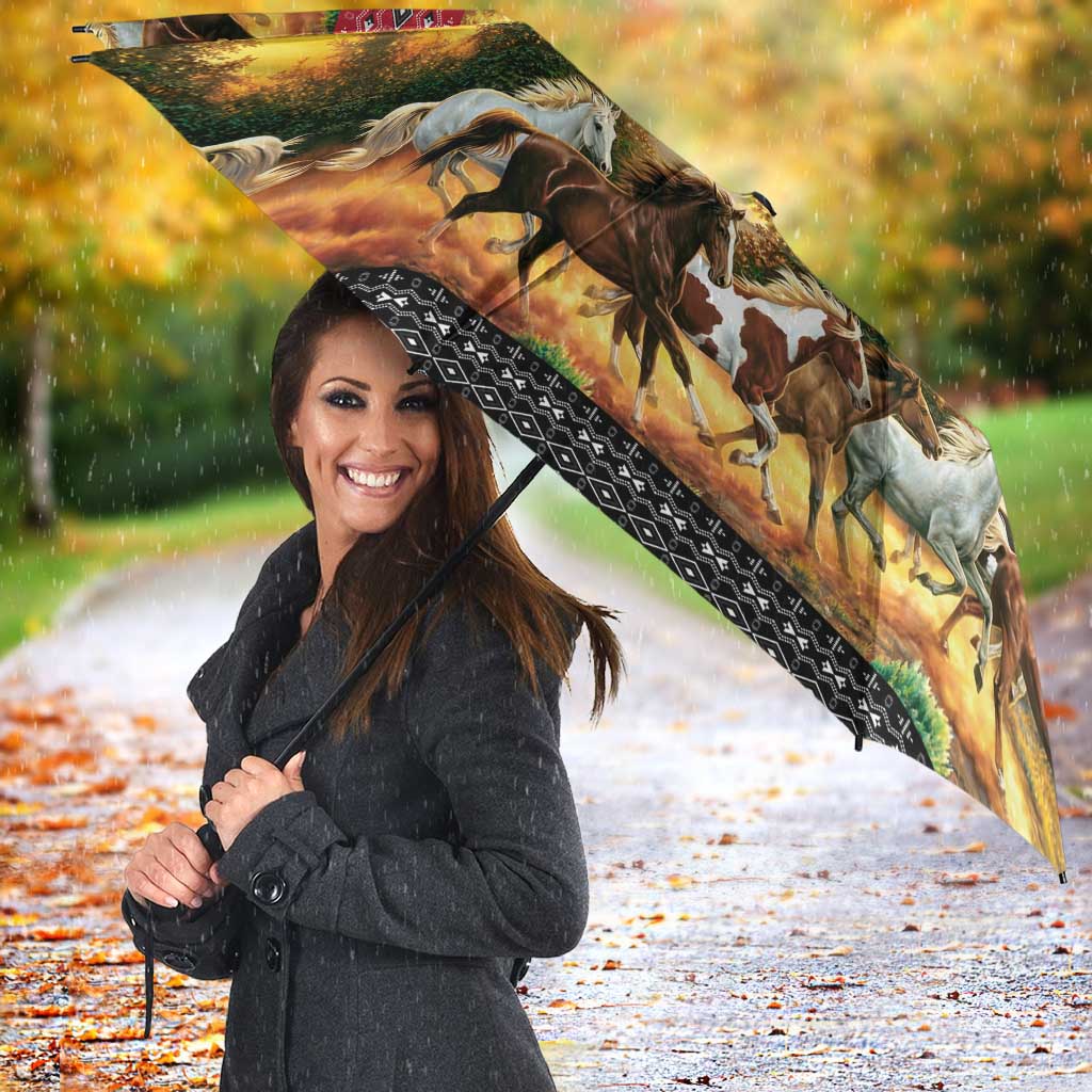 Horse Native American Pattern Christmas Christmas Umbrella Xmas Holiday Patterns - Wonder Print Shop