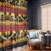 Horse Native American Pattern Christmas Christmas Window Curtain Xmas Holiday Patterns - Wonder Print Shop