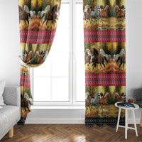 Horse Native American Pattern Christmas Christmas Window Curtain Xmas Holiday Patterns - Wonder Print Shop