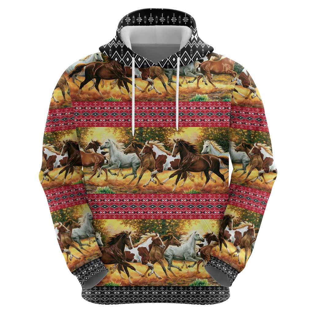 Horse Native American Pattern Christmas Christmas Zip Hoodie Xmas Holiday Patterns - Wonder Print Shop