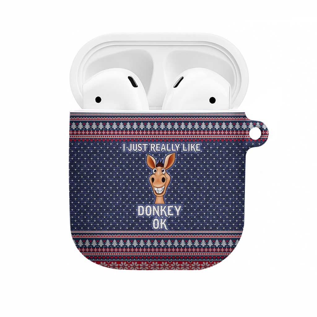 I Just Really Like Donkey Christmas Christmas AirPods Case Xmas Holiday Patterns - Wonder Print Shop