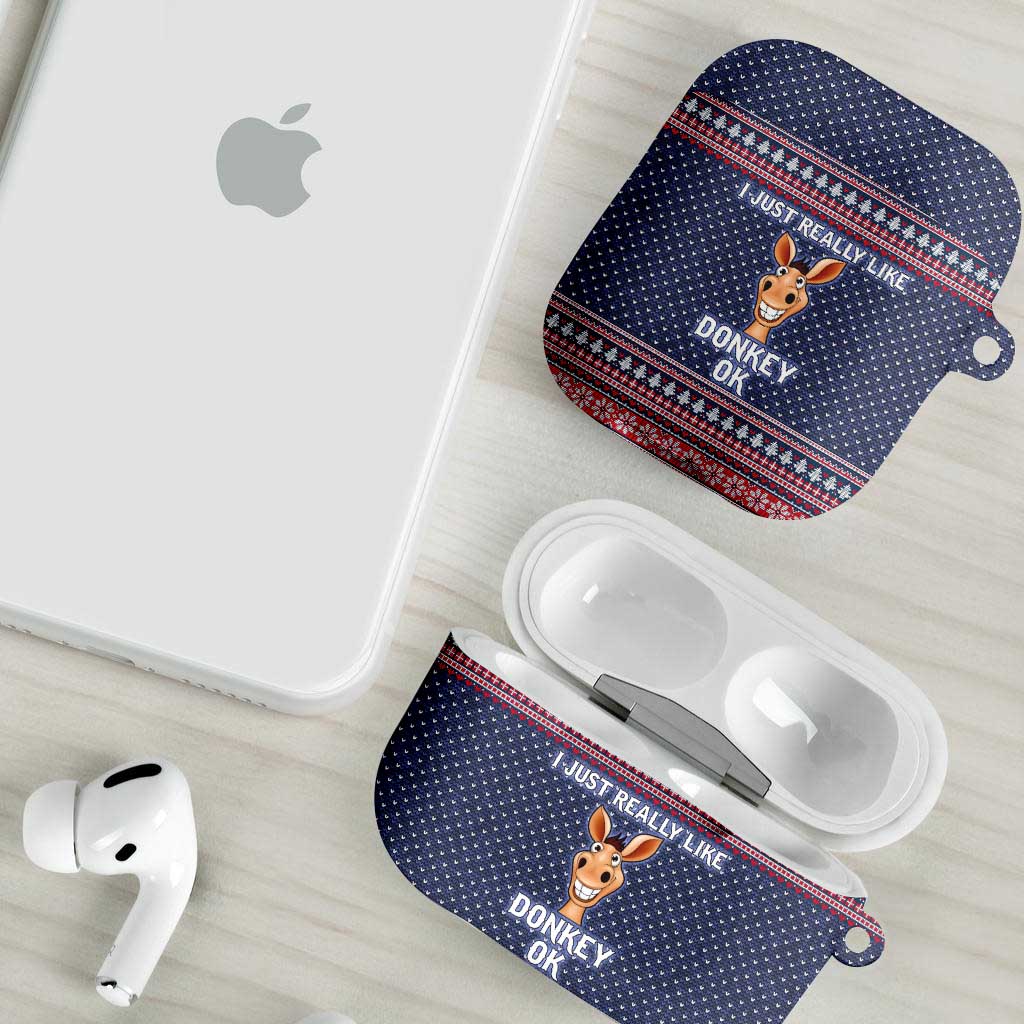 I Just Really Like Donkey Christmas Christmas AirPods Case Xmas Holiday Patterns - Wonder Print Shop