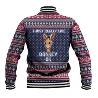 I Just Really Like Donkey Christmas Christmas Baseball Jacket Xmas Holiday Patterns - Wonder Print Shop