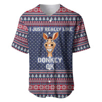 I Just Really Like Donkey Christmas Christmas Baseball Jersey Xmas Holiday Patterns - Wonder Print Shop