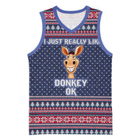 I Just Really Like Donkey Christmas Christmas Basketball Jersey Xmas Holiday Patterns - Wonder Print Shop