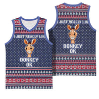 I Just Really Like Donkey Christmas Christmas Basketball Jersey Xmas Holiday Patterns - Wonder Print Shop