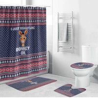 I Just Really Like Donkey Christmas Christmas Bathroom Set Xmas Holiday Patterns - Wonder Print Shop