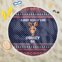 I Just Really Like Donkey Christmas Christmas Beach Blanket Xmas Holiday Patterns - Wonder Print Shop