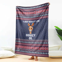 I Just Really Like Donkey Christmas Christmas Blanket Xmas Holiday Patterns - Wonder Print Shop