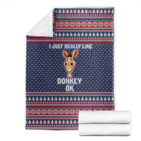I Just Really Like Donkey Christmas Christmas Blanket Xmas Holiday Patterns - Wonder Print Shop