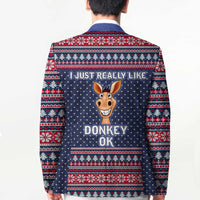I Just Really Like Donkey Christmas Christmas Blazer Xmas Holiday Patterns - Wonder Print Shop