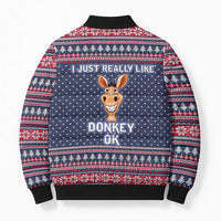 I Just Really Like Donkey Christmas Christmas Bomber Puffer Jacket Xmas Holiday Patterns - Wonder Print Shop
