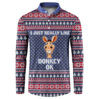 I Just Really Like Donkey Christmas Christmas Button Sweatshirt Xmas Holiday Patterns - Wonder Print Shop