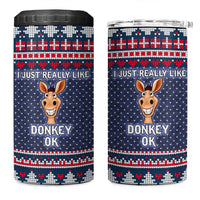 I Just Really Like Donkey Christmas Christmas 4 in 1 Can Cooler Tumbler Xmas Holiday Patterns - Wonder Print Shop