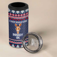 I Just Really Like Donkey Christmas Christmas 4 in 1 Can Cooler Tumbler Xmas Holiday Patterns - Wonder Print Shop