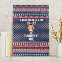 I Just Really Like Donkey Christmas Christmas Canvas Wall Art Xmas Holiday Patterns - Wonder Print Shop