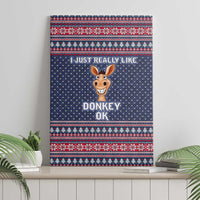 I Just Really Like Donkey Christmas Christmas Canvas Wall Art Xmas Holiday Patterns - Wonder Print Shop