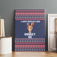 I Just Really Like Donkey Christmas Christmas Canvas Wall Art Xmas Holiday Patterns - Wonder Print Shop
