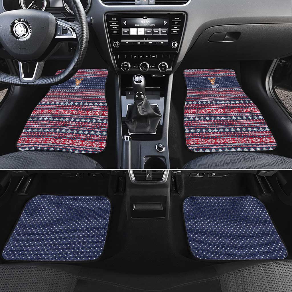 I Just Really Like Donkey Christmas Christmas Car Mats Xmas Holiday Patterns - Wonder Print Shop