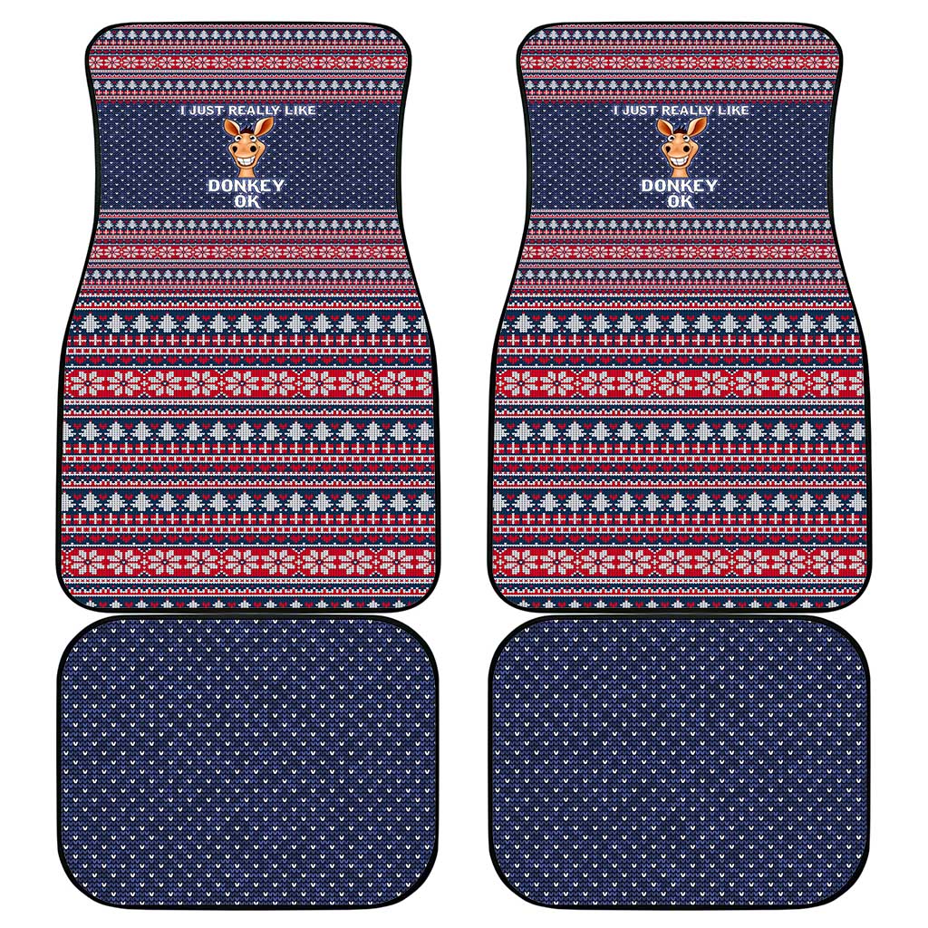 I Just Really Like Donkey Christmas Christmas Car Mats Xmas Holiday Patterns - Wonder Print Shop