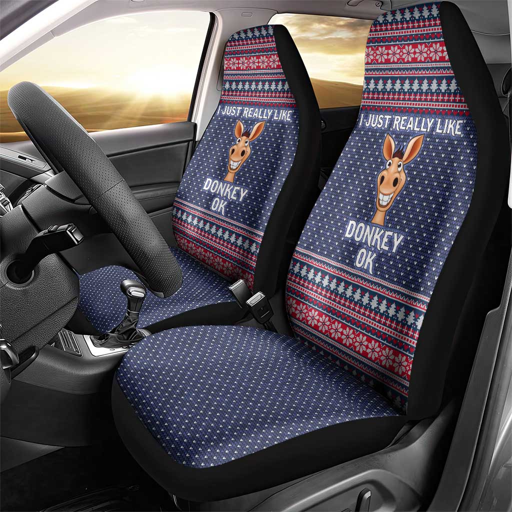 I Just Really Like Donkey Christmas Christmas Car Seat Cover Xmas Holiday Patterns - Wonder Print Shop