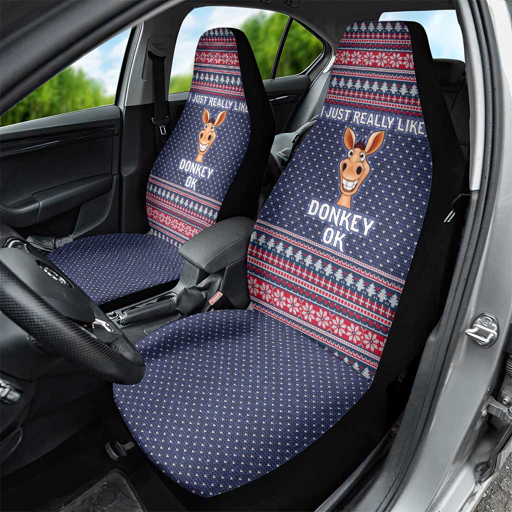 I Just Really Like Donkey Christmas Christmas Car Seat Cover Xmas Holiday Patterns - Wonder Print Shop