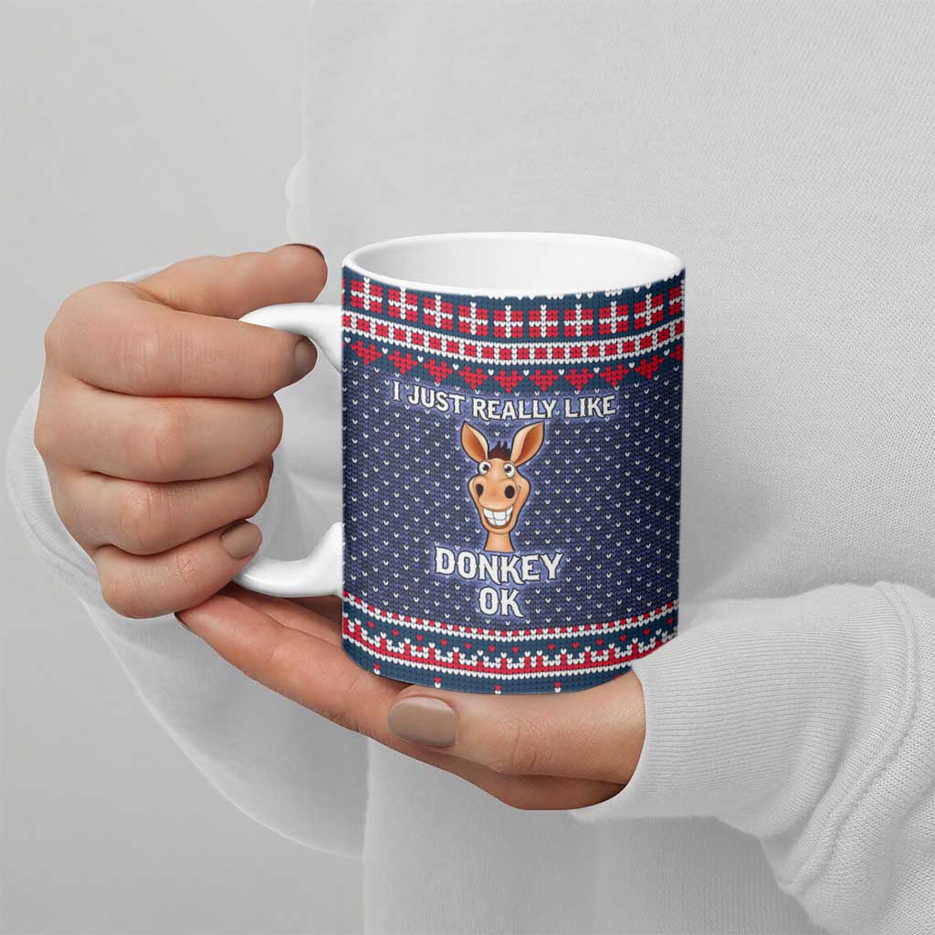 I Just Really Like Donkey Christmas Christmas Ceramic Mug Xmas Holiday Patterns - Wonder Print Shop