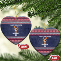 I Just Really Like Donkey Christmas Ceramic Ornament Xmas Holiday Patterns - Wonder Print Shop