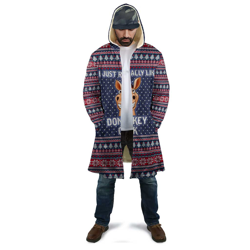 I Just Really Like Donkey Christmas Christmas Cloak Xmas Holiday Patterns - Wonder Print Shop