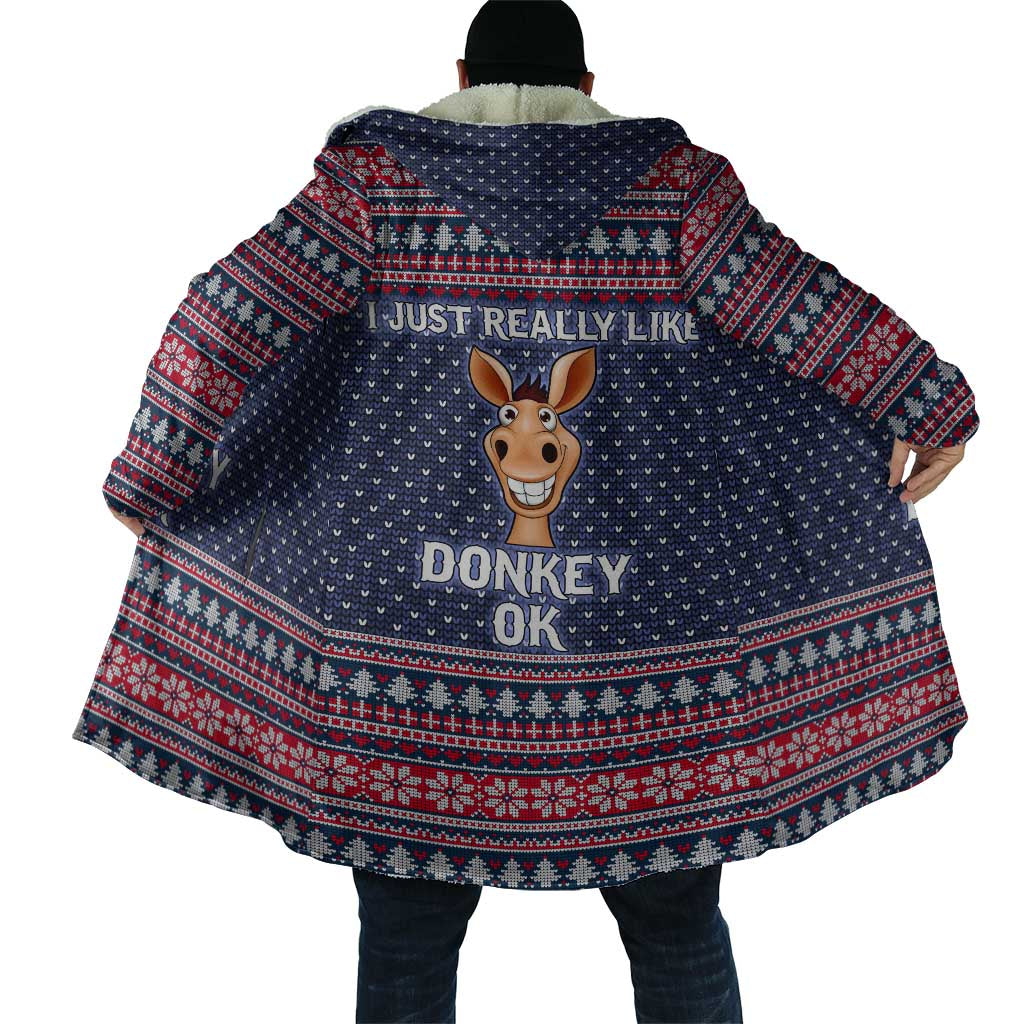 I Just Really Like Donkey Christmas Christmas Cloak Xmas Holiday Patterns - Wonder Print Shop