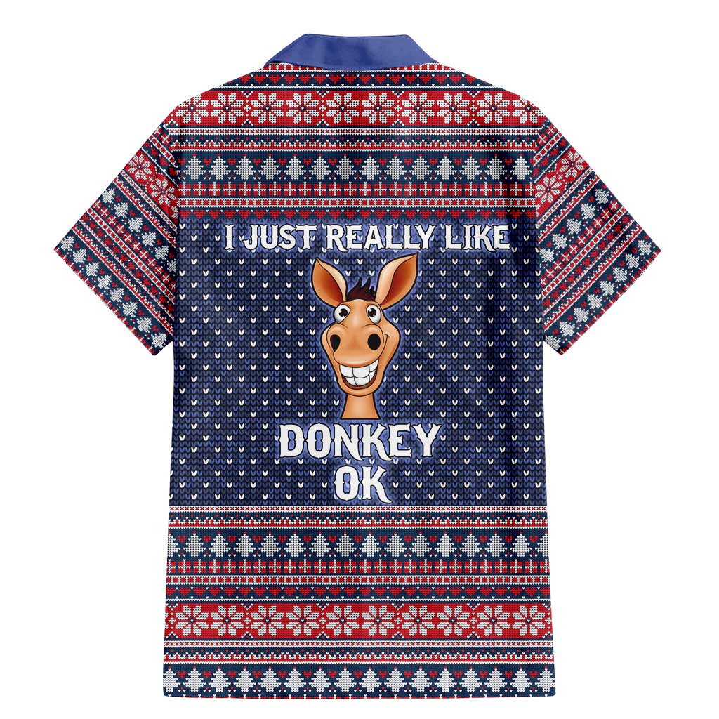 I Just Really Like Donkey Christmas Christmas Family Matching Mermaid Dress and Hawaiian Shirt Xmas Holiday Patterns - Wonder Print Shop