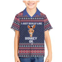 I Just Really Like Donkey Christmas Christmas Family Matching Mermaid Dress and Hawaiian Shirt Xmas Holiday Patterns - Wonder Print Shop