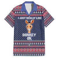 I Just Really Like Donkey Christmas Christmas Family Matching Short Sleeve Bodycon Dress and Hawaiian Shirt Xmas Holiday Patterns - Wonder Print Shop