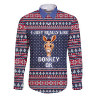 I Just Really Like Donkey Christmas Christmas Family Matching Short Sleeve Bodycon Dress and Hawaiian Shirt Xmas Holiday Patterns - Wonder Print Shop