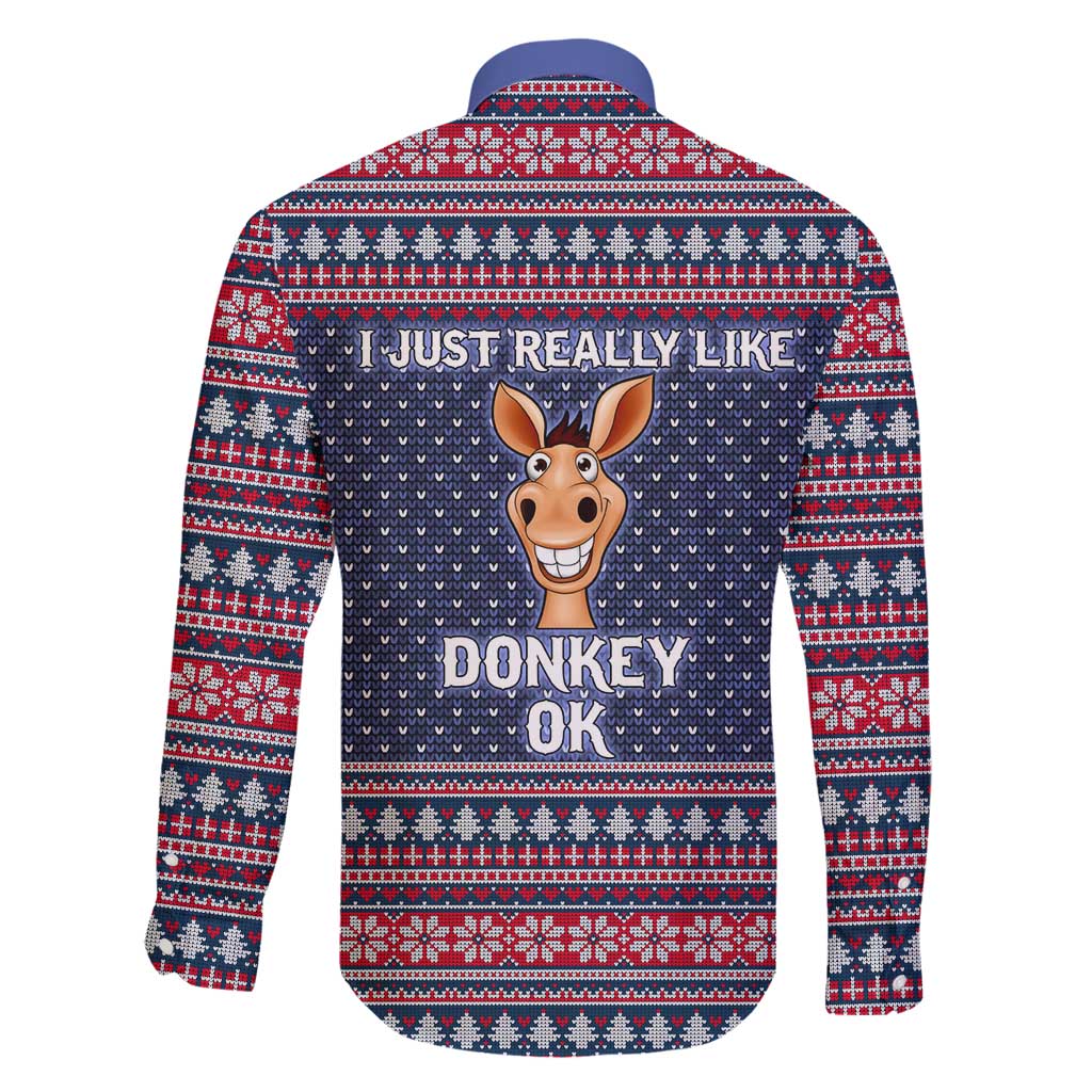 I Just Really Like Donkey Christmas Christmas Family Matching Summer Maxi Dress and Hawaiian Shirt Xmas Holiday Patterns - Wonder Print Shop