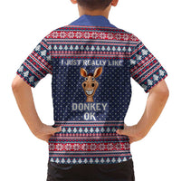 I Just Really Like Donkey Christmas Christmas Family Matching Tank Maxi Dress and Hawaiian Shirt Xmas Holiday Patterns - Wonder Print Shop