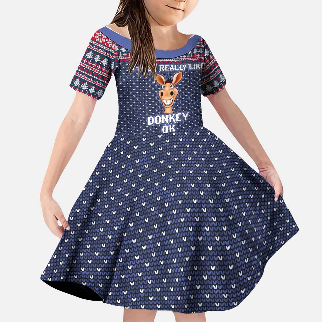 I Just Really Like Donkey Christmas Christmas Family Matching Tank Maxi Dress and Hawaiian Shirt Xmas Holiday Patterns - Wonder Print Shop
