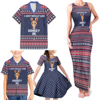 I Just Really Like Donkey Christmas Christmas Family Matching Tank Maxi Dress and Hawaiian Shirt Xmas Holiday Patterns - Wonder Print Shop