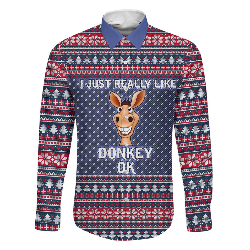 I Just Really Like Donkey Christmas Christmas Family Matching Tank Maxi Dress and Hawaiian Shirt Xmas Holiday Patterns - Wonder Print Shop