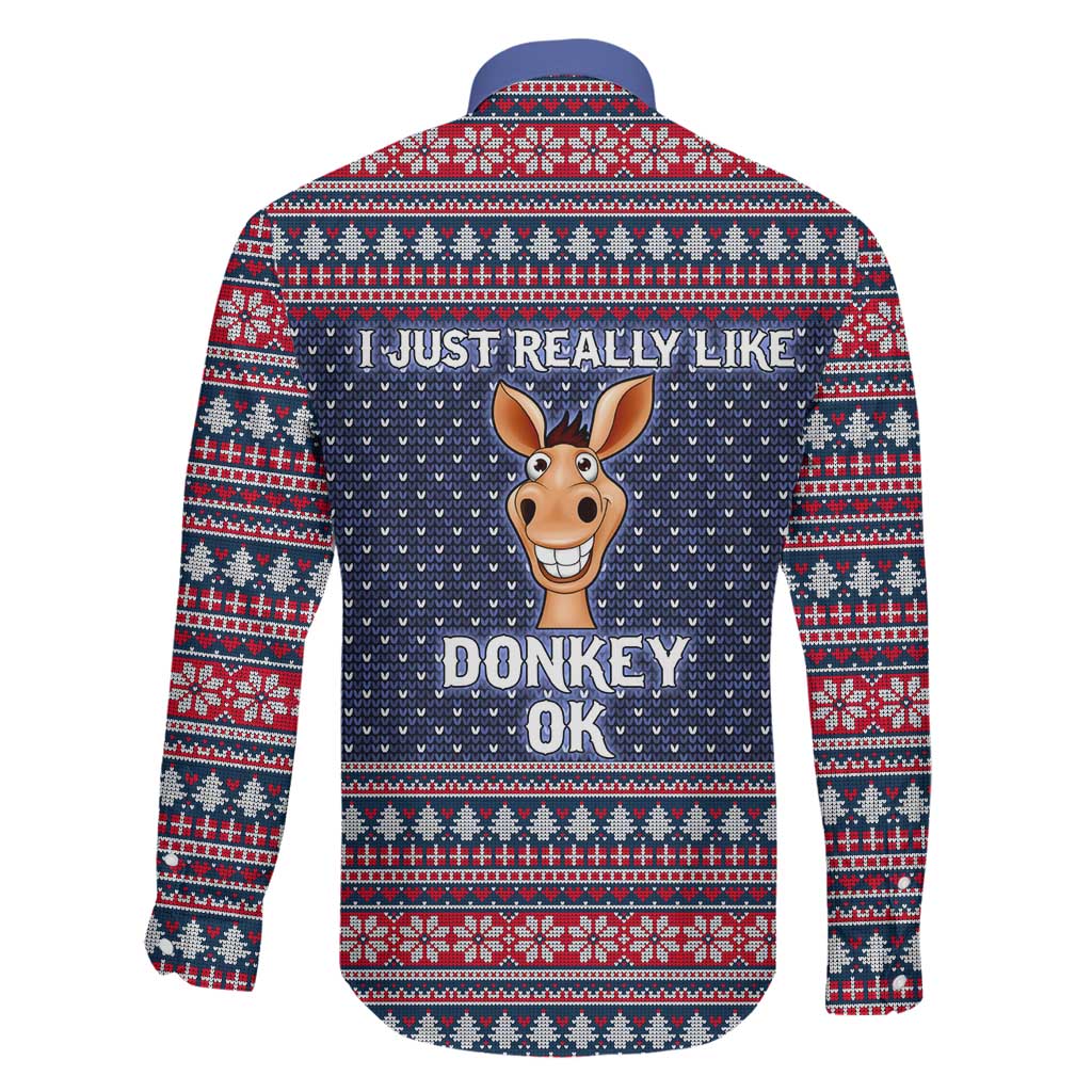 I Just Really Like Donkey Christmas Christmas Family Matching Tank Maxi Dress and Hawaiian Shirt Xmas Holiday Patterns - Wonder Print Shop