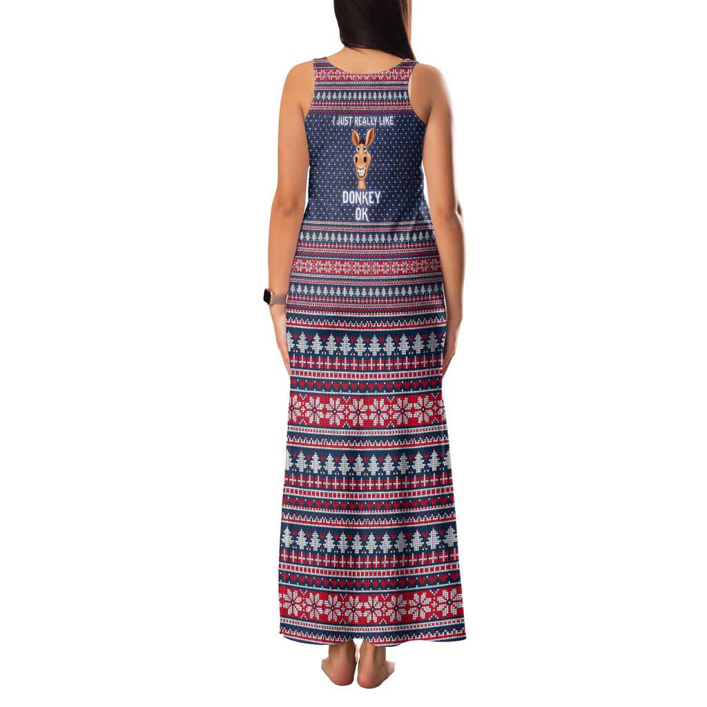 I Just Really Like Donkey Christmas Christmas Family Matching Tank Maxi Dress and Hawaiian Shirt Xmas Holiday Patterns - Wonder Print Shop