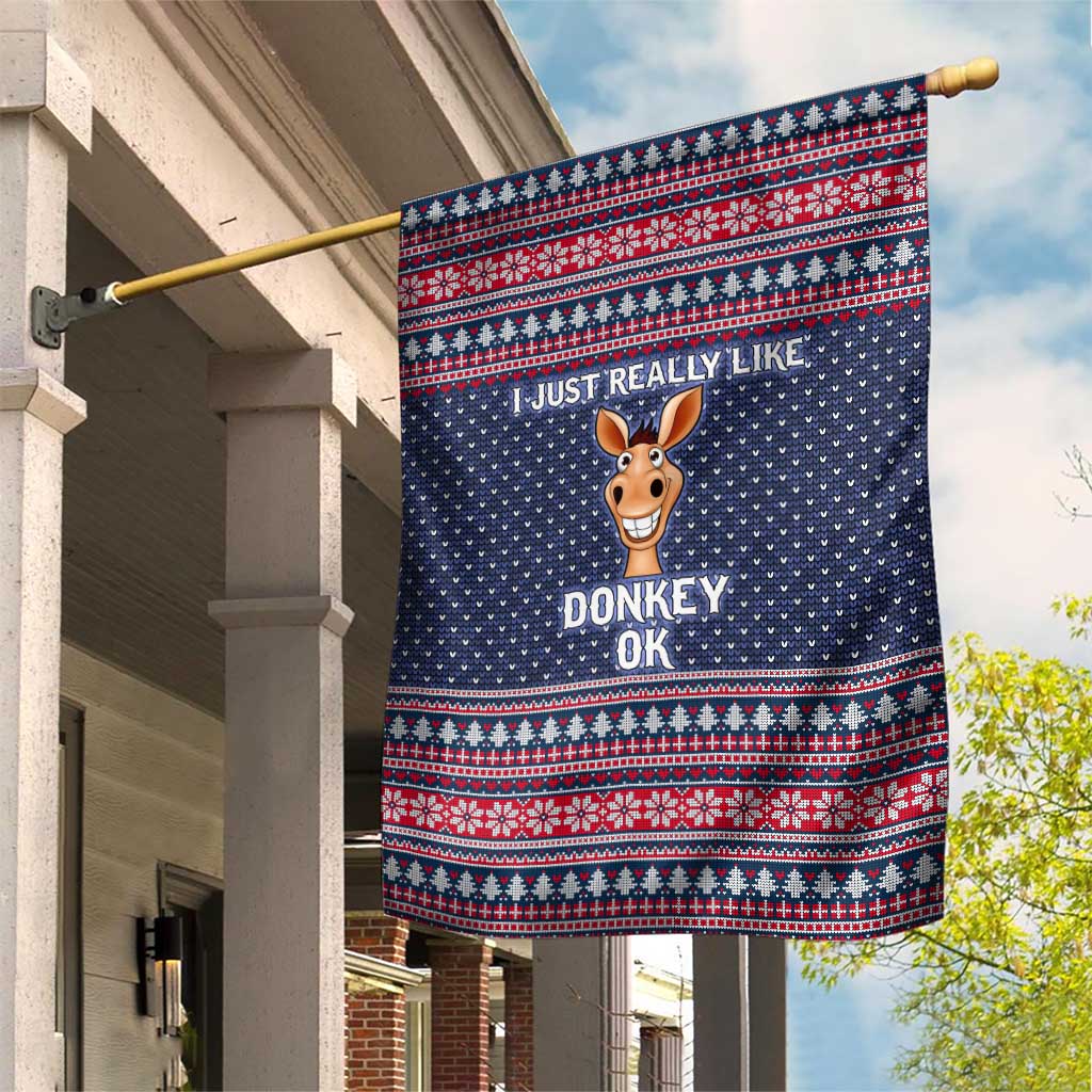 I Just Really Like Donkey Christmas Christmas Garden Flag Xmas Holiday Patterns - Wonder Print Shop