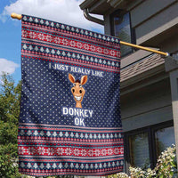 I Just Really Like Donkey Christmas Christmas Garden Flag Xmas Holiday Patterns - Wonder Print Shop