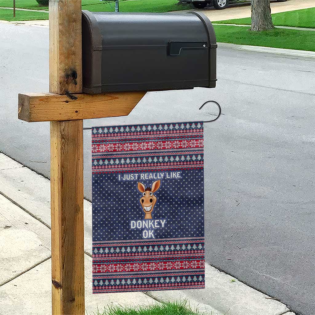 I Just Really Like Donkey Christmas Christmas Garden Flag Xmas Holiday Patterns - Wonder Print Shop