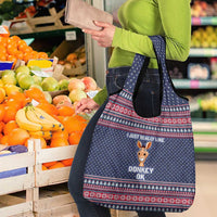 I Just Really Like Donkey Christmas Christmas Grocery Bag Xmas Holiday Patterns - Wonder Print Shop