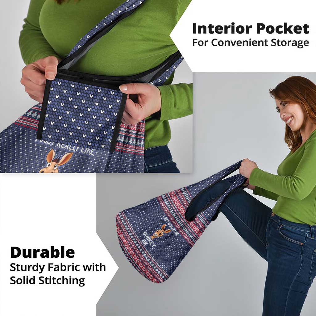 I Just Really Like Donkey Christmas Christmas Grocery Bag Xmas Holiday Patterns - Wonder Print Shop